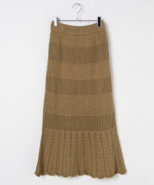 WEGO（ウィゴー）の「WEGO/【セットアップ対応商品】透かし編みニットスカート（スカート・レディース・カーキ/ホワイト・FREE）」の14枚目の写真