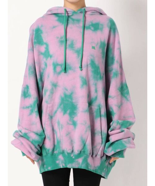 jouetie（ジュエティ）の「タイダイルーズフーディ（パーカー・レディース・パープル/ブラウン/グリーン・MEDIUM）」の9枚目の写真