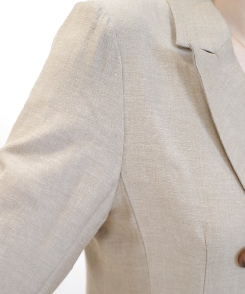 DouDou（ドゥドゥ）の「Wシャツジャケット（テーラードジャケット・レディース・ブラック/ベージュ/イエロー・FREE）」の12枚目の写真