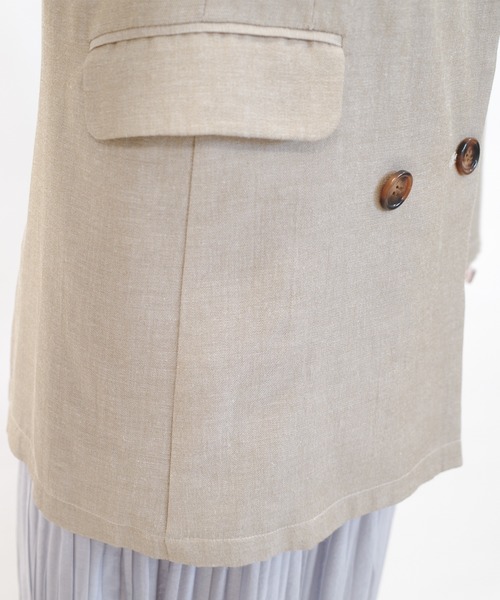 DouDou（ドゥドゥ）の「Wシャツジャケット（テーラードジャケット・レディース・ブラック/ベージュ/イエロー・FREE）」の22枚目の写真