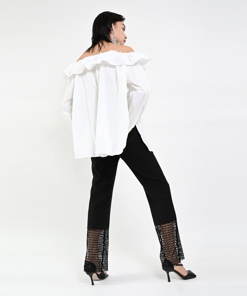 Narcissus(ナルシス)の「【Narcissus】メッシュパンツ(その他パンツ・レディース・ホワイト/ブラック・36)」の9枚目の写真