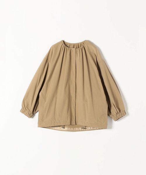 SHIPS any(シップス エニィ)の「SHIPS any:フラットライトブルゾン(ノーカラージャケット・レディース・ベージュ/ブラック・ONE SIZE)」の7枚目の写真