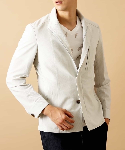 MICHEL KLEIN HOMME (ミッシェルクランオム)の「ジャケット(クールマックスサッカー)(その他アウター・メンズ・ベージュ/ライトグレー・46/48/51)」の6枚目の写真