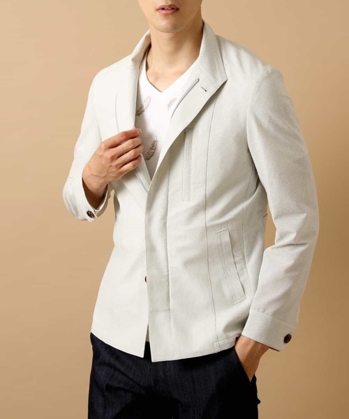 MICHEL KLEIN HOMME (ミッシェルクランオム)の「ジャケット(クールマックスサッカー)(その他アウター・メンズ・ベージュ/ライトグレー・46/48/51)」の7枚目の写真
