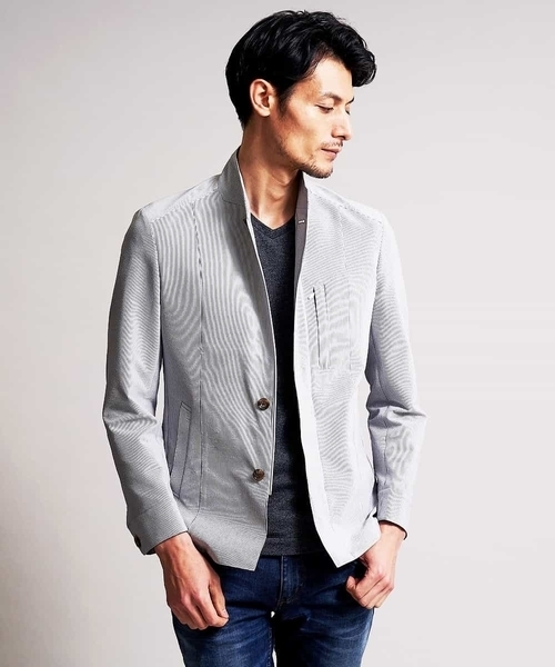MICHEL KLEIN HOMME (ミッシェルクランオム)の「ジャケット(クールマックスサッカー)(その他アウター・メンズ・ベージュ/ライトグレー・46/48/51)」の8枚目の写真