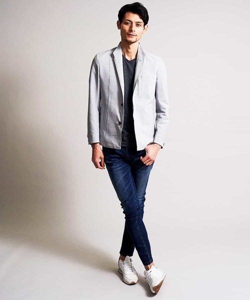 MICHEL KLEIN HOMME (ミッシェルクランオム)の「ジャケット(クールマックスサッカー)(その他アウター・メンズ・ベージュ/ライトグレー・46/48/51)」の9枚目の写真