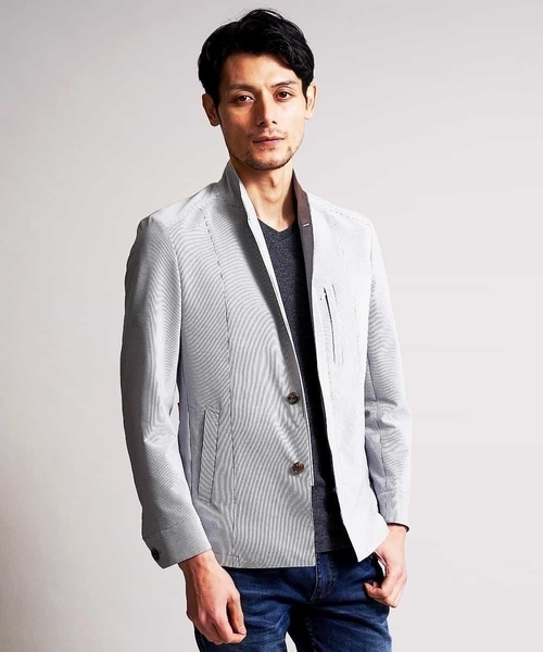 MICHEL KLEIN HOMME (ミッシェルクランオム)の「ジャケット(クールマックスサッカー)(その他アウター・メンズ・ベージュ/ライトグレー・46/48/51)」の19枚目の写真