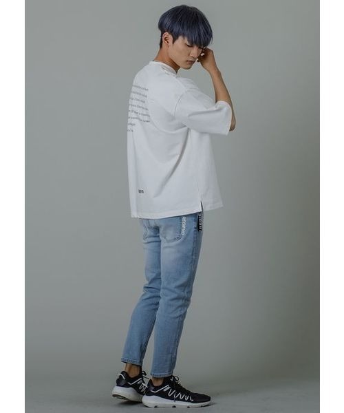 REGIEVO(レジエボ)の「【REGIEVO】メッセージプリントオーバーTシャツ ビッグシルエット(Tシャツ/カットソー・メンズ・オフホワイト/ブラック・S/L/M)」の5枚目の写真