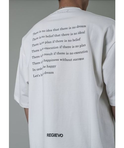 REGIEVO(レジエボ)の「【REGIEVO】メッセージプリントオーバーTシャツ ビッグシルエット(Tシャツ/カットソー・メンズ・オフホワイト/ブラック・S/L/M)」の9枚目の写真