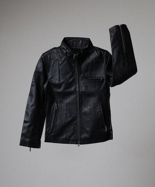 EVOLUTION（エボリューション）の「【EVOLUTION】レザーライダーズブルゾン（ライダースジャケット・メンズ・ブラウン/ブラック・M/L/2L）」の11枚目の写真