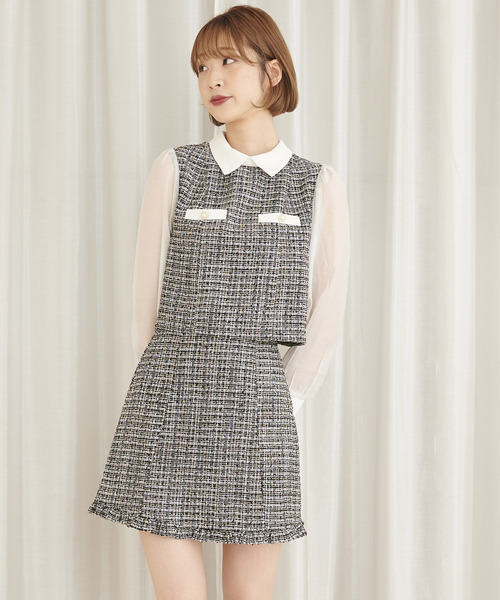 Web限定 シフォンツイードセットアップ ワンピース Titty Co ティティーアンドコー のファッション通販 Zozotown