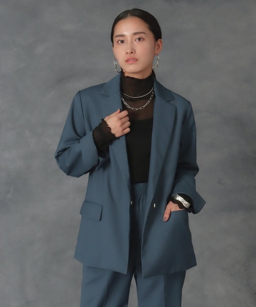 AULI(アウリィ)の「【低身長向けサイズ】ロングテーラードジャケット(テーラードジャケット・レディース・パープル/ブルー/ブラック・XS/S)」の3枚目の写真