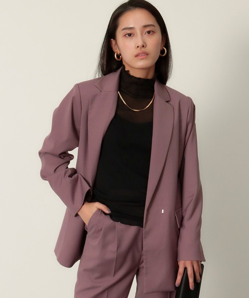 AULI(アウリィ)の「【低身長向けサイズ】ロングテーラードジャケット(テーラードジャケット・レディース・パープル/ブルー/ブラック・XS/S)」の12枚目の写真
