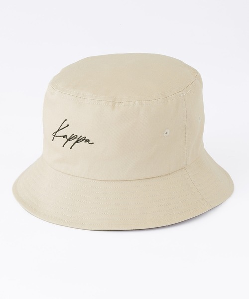 Kappa（カッパ）の「Kappa / カッパ 別注 ワンポイント ロゴ刺繍 ツイルバケットハット/ベルハット（ハット・メンズ・ブラック/オフホワイト/ベージュ・FREE）」の3枚目の写真