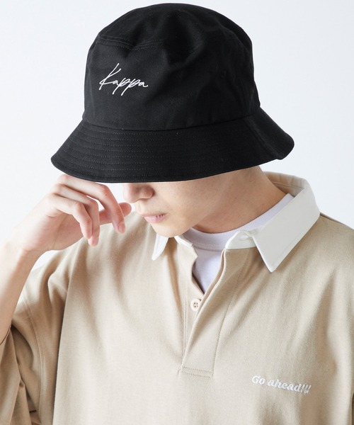 Kappa（カッパ）の「Kappa / カッパ 別注 ワンポイント ロゴ刺繍 ツイルバケットハット/ベルハット（ハット・メンズ・ブラック/オフホワイト/ベージュ・FREE）」の19枚目の写真