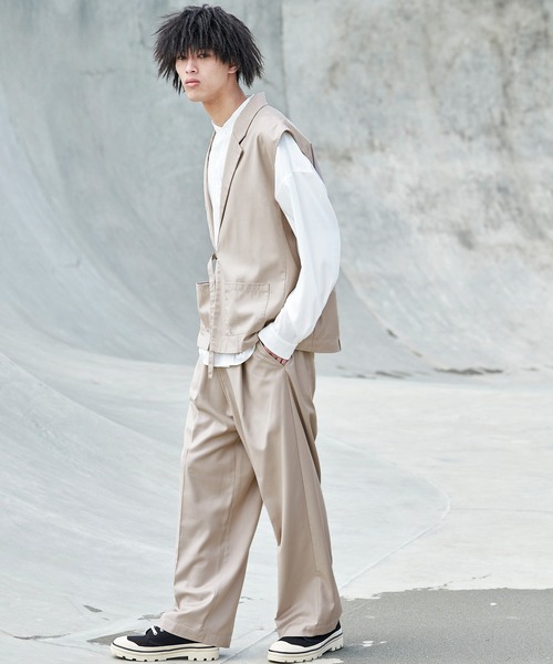 act'm（アクトム）の「テーラードカラー オーバーサイズ ジレベスト（ベスト・メンズ・ブラック/チョコ/グレイッシュベージュ・S/M/L）」の8枚目の写真