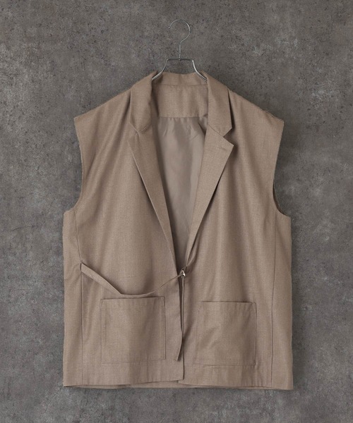 act'm（アクトム）の「テーラードカラー オーバーサイズ ジレベスト（ベスト・メンズ・ブラック/チョコ/グレイッシュベージュ・S/M/L）」の19枚目の写真