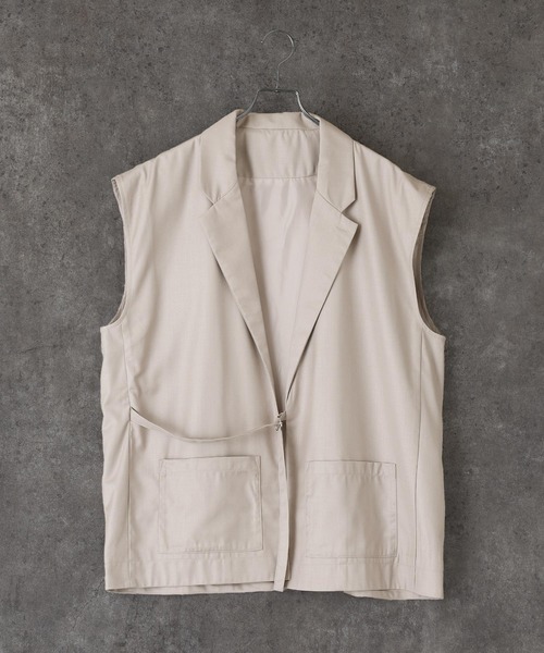 act'm（アクトム）の「テーラードカラー オーバーサイズ ジレベスト（ベスト・メンズ・ブラック/チョコ/グレイッシュベージュ・S/M/L）」の20枚目の写真