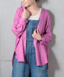 [新色追加]リネンバンドカラーシャツ