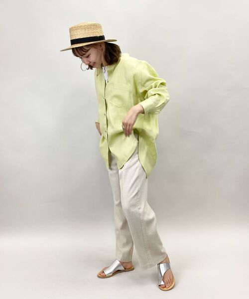 fredy repit（フレディレピ）の「[新色追加]リネンバンドカラーシャツ（シャツ/ブラウス・レディース・アイボリー/ホワイト系その他4/ブラウン/ブラウン系その他/ライトブルー/イエロー系その他/グリーン/ピンク・38）」の11枚目の写真