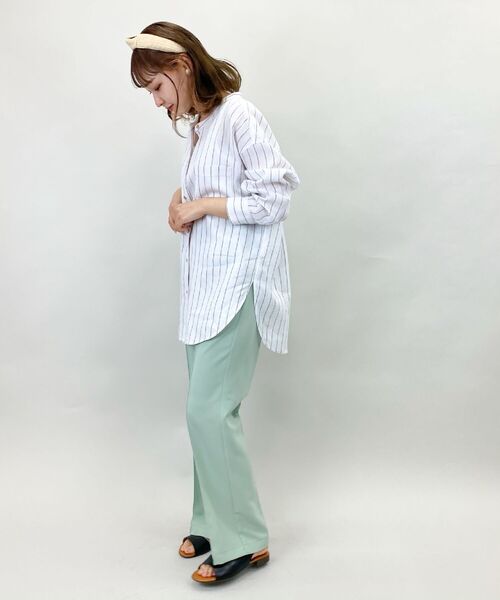 fredy repit（フレディレピ）の「[新色追加]リネンバンドカラーシャツ（シャツ/ブラウス・レディース・アイボリー/ホワイト系その他4/ブラウン/ブラウン系その他/ライトブルー/イエロー系その他/グリーン/ピンク・38）」の21枚目の写真