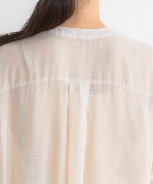 Pierrot(ピエロ)の「シアーロングシャツワンピース(シャツワンピース・レディース・アイボリー/ライトベージュ/ミント・M/L)」の5枚目の写真