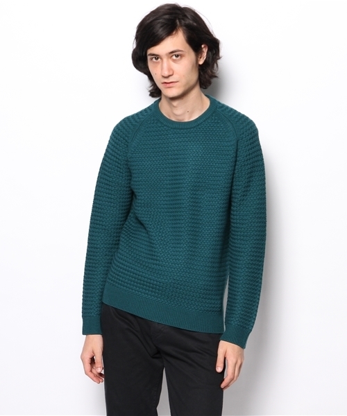 EDIFICE（エディフィス）の「◇クロスケーブル C/N P/O（ニット/セーター・メンズ・グリーン/ネイビー/チャコールグレー/ボルドー・46/48/44）」の3枚目の写真