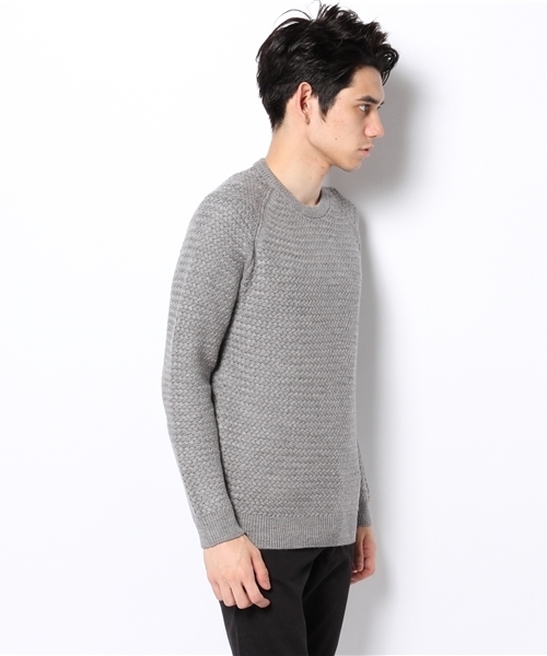 EDIFICE（エディフィス）の「◇クロスケーブル C/N P/O（ニット/セーター・メンズ・グリーン/ネイビー/チャコールグレー/ボルドー・46/48/44）」の7枚目の写真