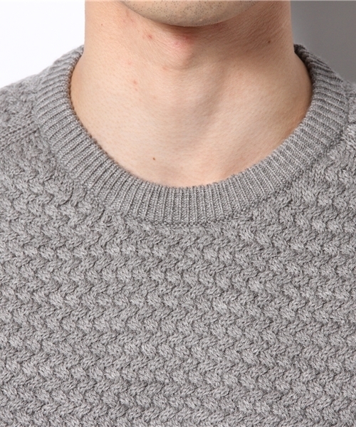 EDIFICE（エディフィス）の「◇クロスケーブル C/N P/O（ニット/セーター・メンズ・グリーン/ネイビー/チャコールグレー/ボルドー・46/48/44）」の9枚目の写真