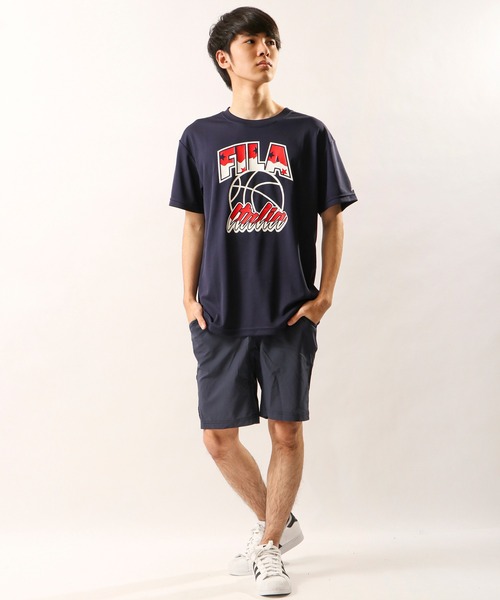 FILA HERITAGE（フィラヘリテージ）の「FILA HERITAGE×Akita Northernn Happinets 吸水速乾バスケットボール半袖グラフィックTシャツ（Tシャツ/カットソー・メンズ・ブルー系その他/ブラック系その他/ホワイト系その他/イエロー/イエロー系その他/ホワイト系その他2/ホワイト系その他3/ブラック系その他2/ブルー系その他2/レッド/ネイビー/ブラック/ホワイト・M/L/XL/S）」の17枚目の写真