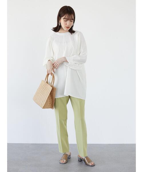 Green　Parks（グリーンパークス）の「ボリューム袖チュニック＊（Tシャツ/カットソー・レディース・オフホワイト/ライトベージュ/グリーン・FREE）」の20枚目の写真