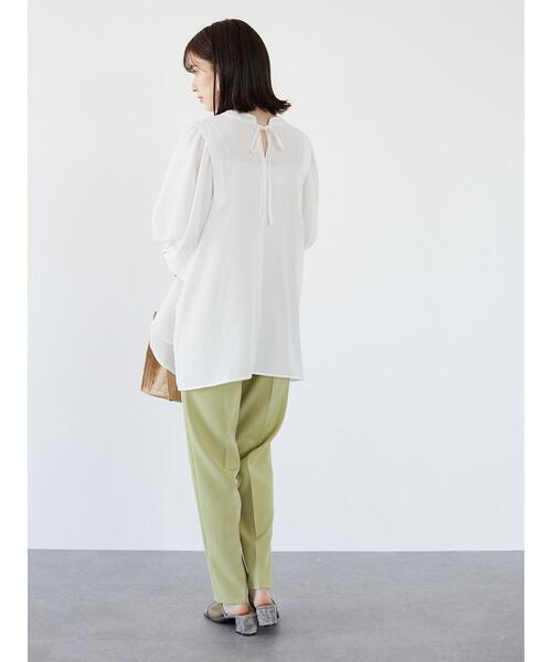 Green　Parks（グリーンパークス）の「ボリューム袖チュニック＊（Tシャツ/カットソー・レディース・オフホワイト/ライトベージュ/グリーン・FREE）」の22枚目の写真