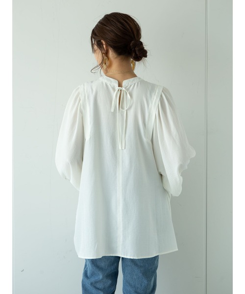 Green　Parks（グリーンパークス）の「ボリューム袖チュニック＊（Tシャツ/カットソー・レディース・オフホワイト/ライトベージュ/グリーン・FREE）」の19枚目の写真