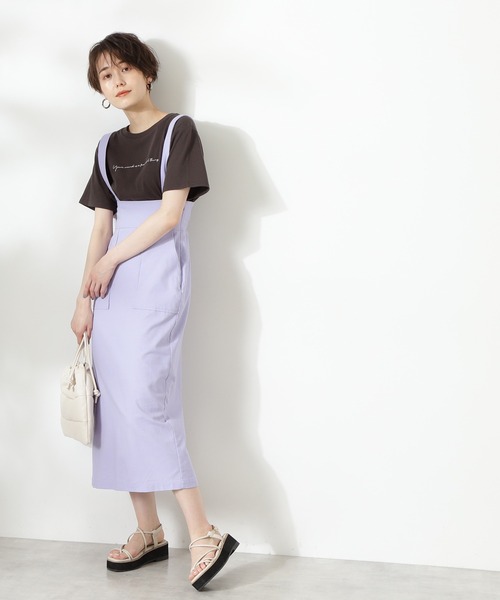 N.（N. Natural Beauty Basic）（エヌエヌナチュラルビューティーベーシック）の「◆サスペンダー付麻混タイトスカート（スカート・レディース・チャコールグレー/イエロー/ブルーパープル・MEDIUM）」の16枚目の写真