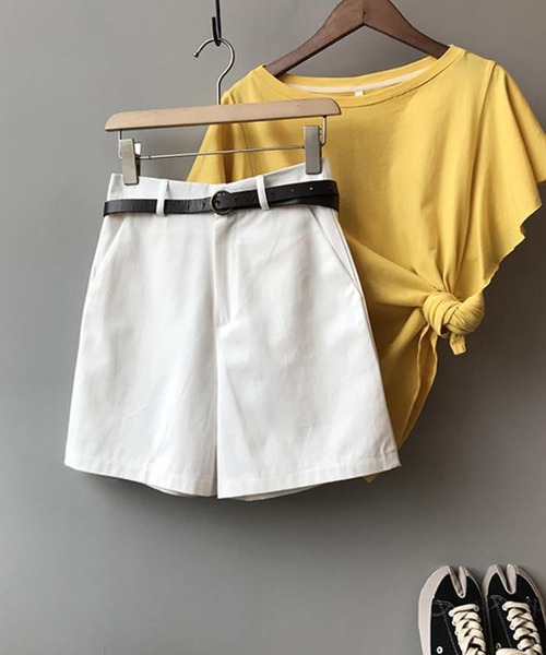 Ulysses（ユリシス）の「ベルト付きハーフパンツ（その他パンツ・レディース・キャメル/カーキ/ブラック/ホワイト・M/L）」の9枚目の写真