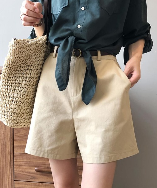 Ulysses（ユリシス）の「ベルト付きハーフパンツ（その他パンツ・レディース・キャメル/カーキ/ブラック/ホワイト・M/L）」の13枚目の写真