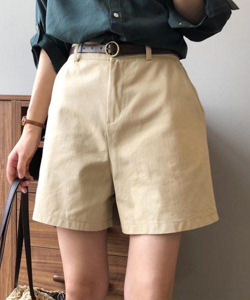 Ulysses（ユリシス）の「ベルト付きハーフパンツ（その他パンツ・レディース・キャメル/カーキ/ブラック/ホワイト・M/L）」の14枚目の写真