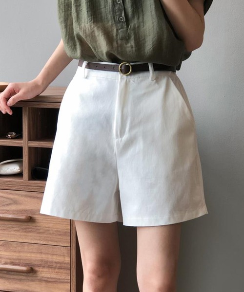 Ulysses（ユリシス）の「ベルト付きハーフパンツ（その他パンツ・レディース・キャメル/カーキ/ブラック/ホワイト・M/L）」の7枚目の写真