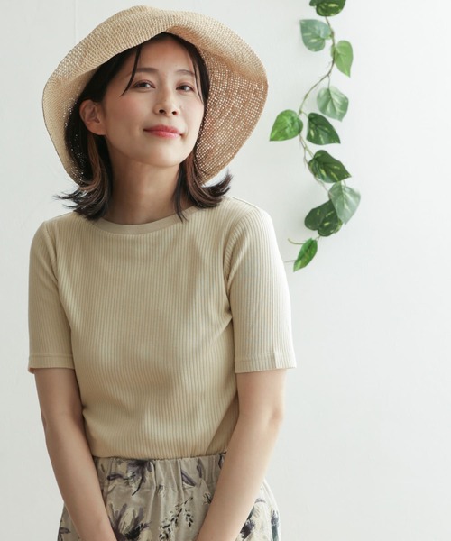 URBAN RESEARCH DOORS（アーバンリサーチドアーズ）の「針抜き半袖カットソー（Tシャツ/カットソー・レディース・ブラック/ネイビー/オフホワイト/ライトベージュ・ONE）」の4枚目の写真