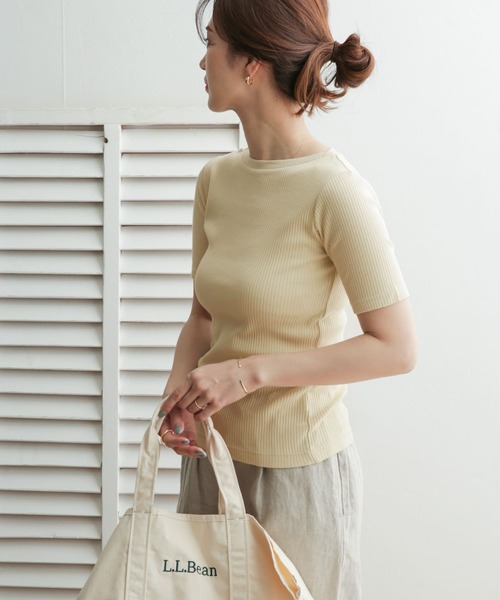 URBAN RESEARCH DOORS（アーバンリサーチドアーズ）の「針抜き半袖カットソー（Tシャツ/カットソー・レディース・ブラック/ネイビー/オフホワイト/ライトベージュ・ONE）」の16枚目の写真