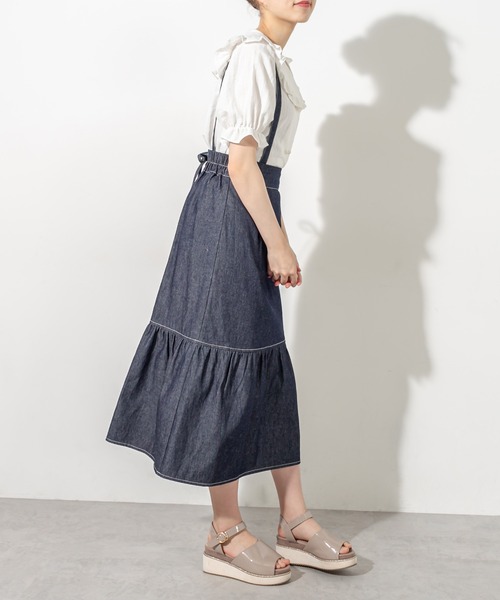 OLIVE des OLIVE（オリーブデオリーブ）の「サス付マーメイドスカート（スカート・レディース・サックスブルー/ブラック/ワンウォッシュ・FREE）」の18枚目の写真