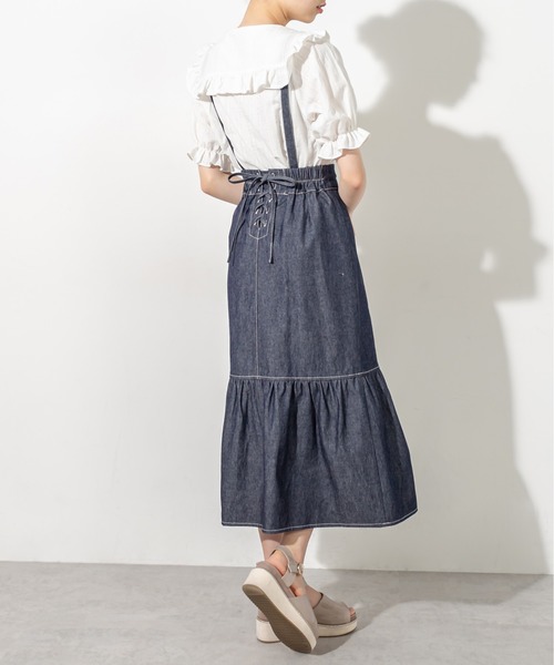 OLIVE des OLIVE（オリーブデオリーブ）の「サス付マーメイドスカート（スカート・レディース・サックスブルー/ブラック/ワンウォッシュ・FREE）」の12枚目の写真