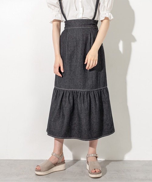 OLIVE des OLIVE（オリーブデオリーブ）の「サス付マーメイドスカート（スカート・レディース・サックスブルー/ブラック/ワンウォッシュ・FREE）」の20枚目の写真