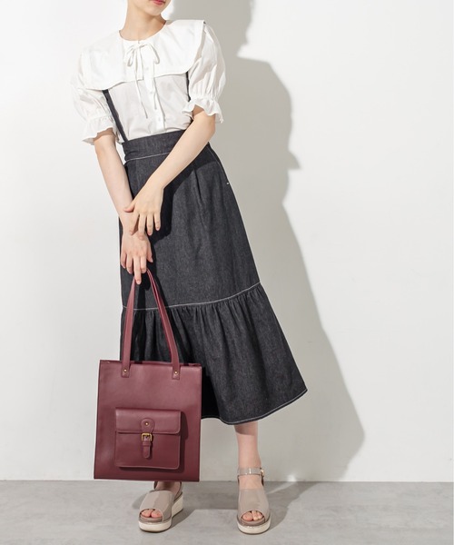 OLIVE des OLIVE（オリーブデオリーブ）の「サス付マーメイドスカート（スカート・レディース・サックスブルー/ブラック/ワンウォッシュ・FREE）」の8枚目の写真