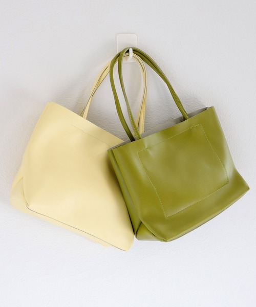 OSYAREVO(オシャレボ)の「フェイクレザー スムースハンドバッグ(ハンドバッグ・レディース・ホワイト/イエロー/グリーン・ONESIZE)」の7枚目の写真