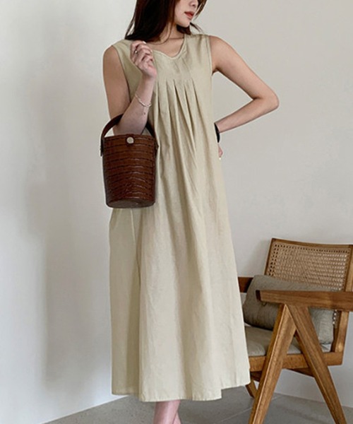 レディース リネン風タックワンピース ワンピース Day Closet デイ クローゼット のファッション通販 Zozotown