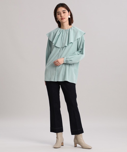 Healthy denim(ヘルシーデニム)の「トリプルコラボフレアデニム《Healthy DENIM》(デニムパンツ・レディース・オフホワイト/サックスブルー/インディゴブルー・5号/7号/11号/9号)」の11枚目の写真