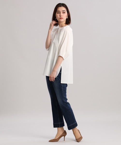 Healthy denim(ヘルシーデニム)の「トリプルコラボフレアデニム《Healthy DENIM》(デニムパンツ・レディース・オフホワイト/サックスブルー/インディゴブルー・5号/7号/11号/9号)」の13枚目の写真