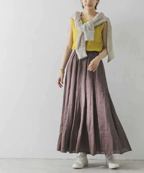 URBAN RESEARCH（アーバンリサーチ）の「ラミーフレアマキシスカート（スカート・レディース・レッド/ブラウン/ブラック・FREE）」の6枚目の写真