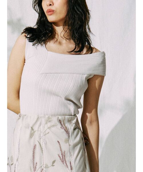 MERCURYDUO（マーキュリーデュオ）の「チュールエスニックエンブロイダリースカート（スカート・レディース・アイボリー/ミント・SMALL/MEDIUM）」の6枚目の写真